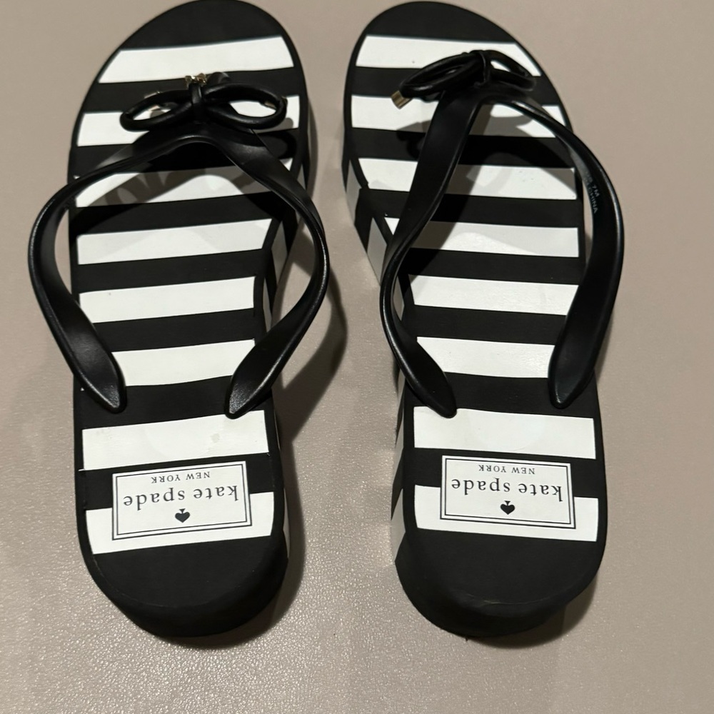 Kate Spade Black Stripe Sandals
